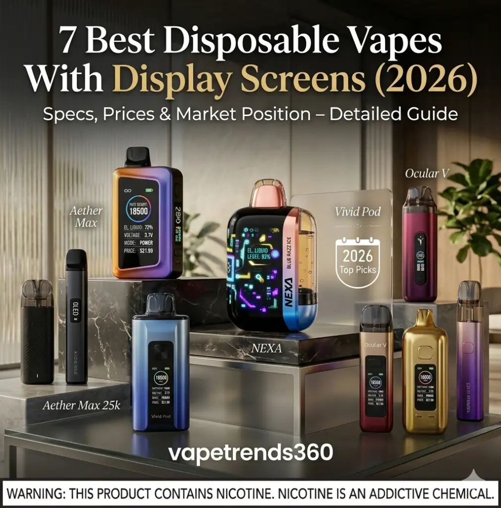 7 Best Disposable Vapes With Display Screens (2026) – Specs, Prices & Market Position 7 best disposable vapes with display screens (2026) – specs, prices & market position