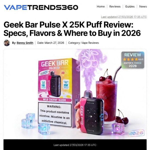 Geek Bar Pulse X 25K Puff Review: Specs, Flavors & Where to Buy in 2026